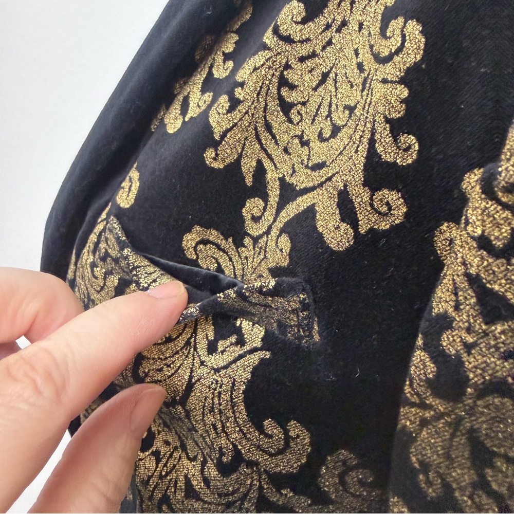 7 for all Mankind Black Gold Brocade Blazer Maximalist Retro Womans Size S - Picture 10 of 16